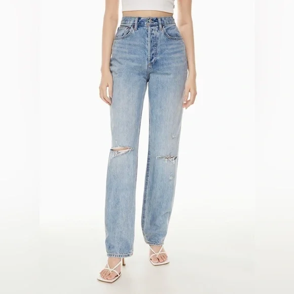 Denim Forum Joni High Rise Loose Jeans Size 23 Aritzia #81771 - Picture 1 of 11